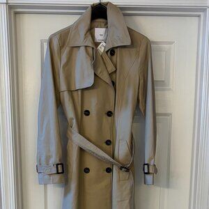 MNG Women's Trench Belted Trench Coat, Size US Small, Tan Classy Career Chic